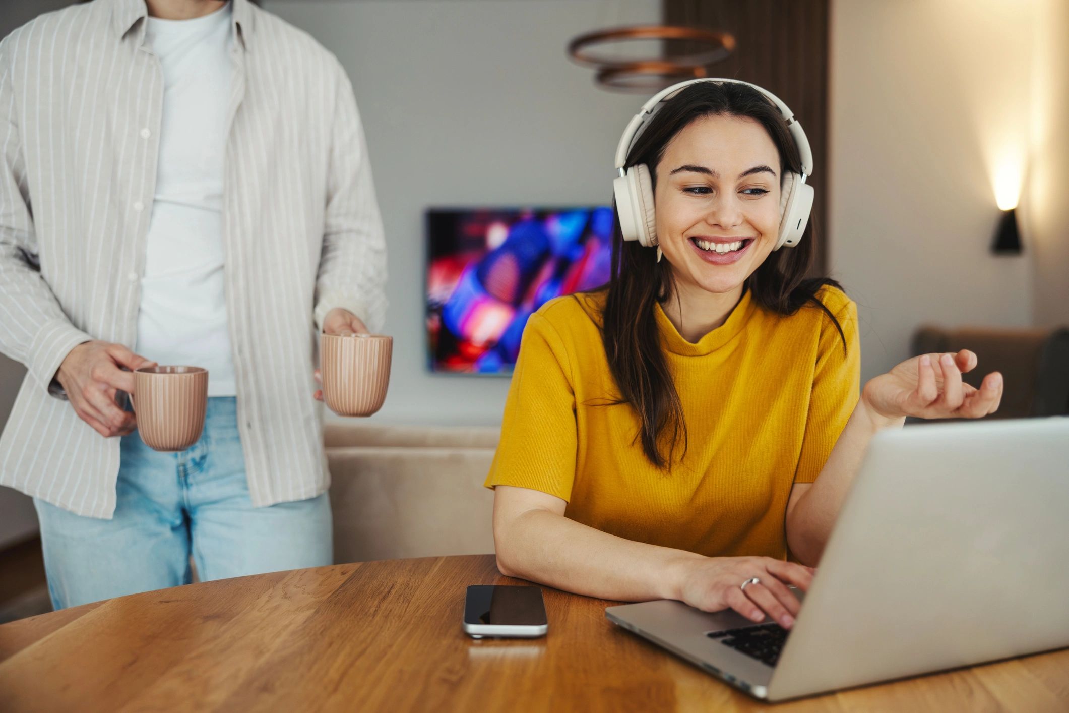 Remote professional on a video call using a laptop